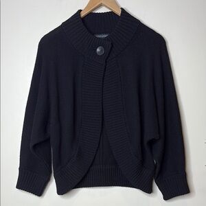 Banana Republic | Black Fine Merino Wool 1 Button Dolman Sleeve Knit Cardigan S